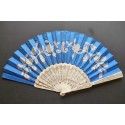 Blue knot, fan circa 1870