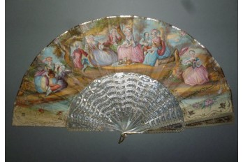 Cherries for afternoon tea, fan circa 1860