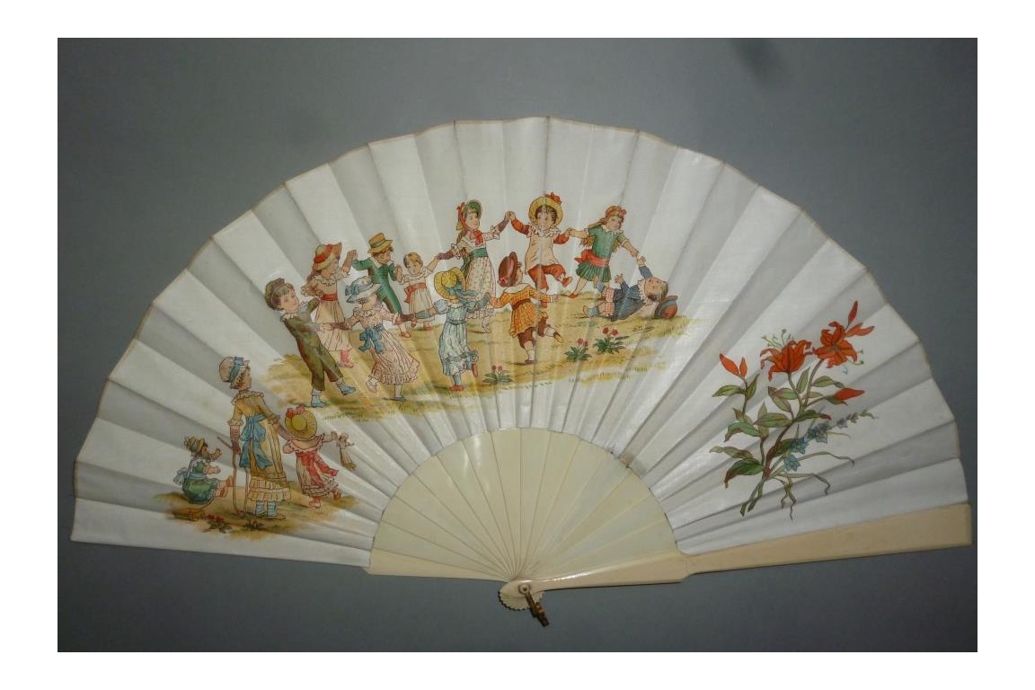 Children's games, fan by Lauronce, late 19th century