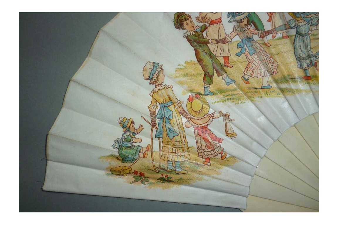 Children's games, fan by Lauronce, late 19th century