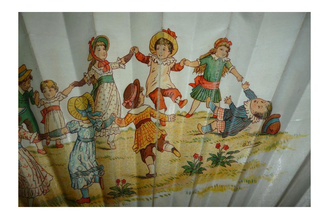 Children's games, fan by Lauronce, late 19th century