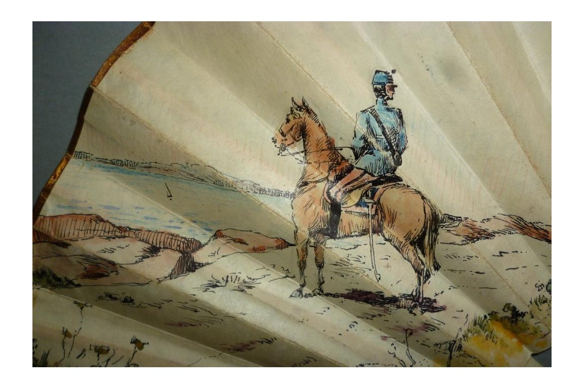 Chasseurs à cheval de l'armée française, éventail vers 1900-14