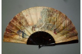 Fall at the castle, fan circa 1860-80