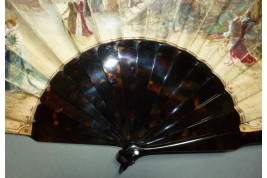 Fall at the castle, fan circa 1860-80