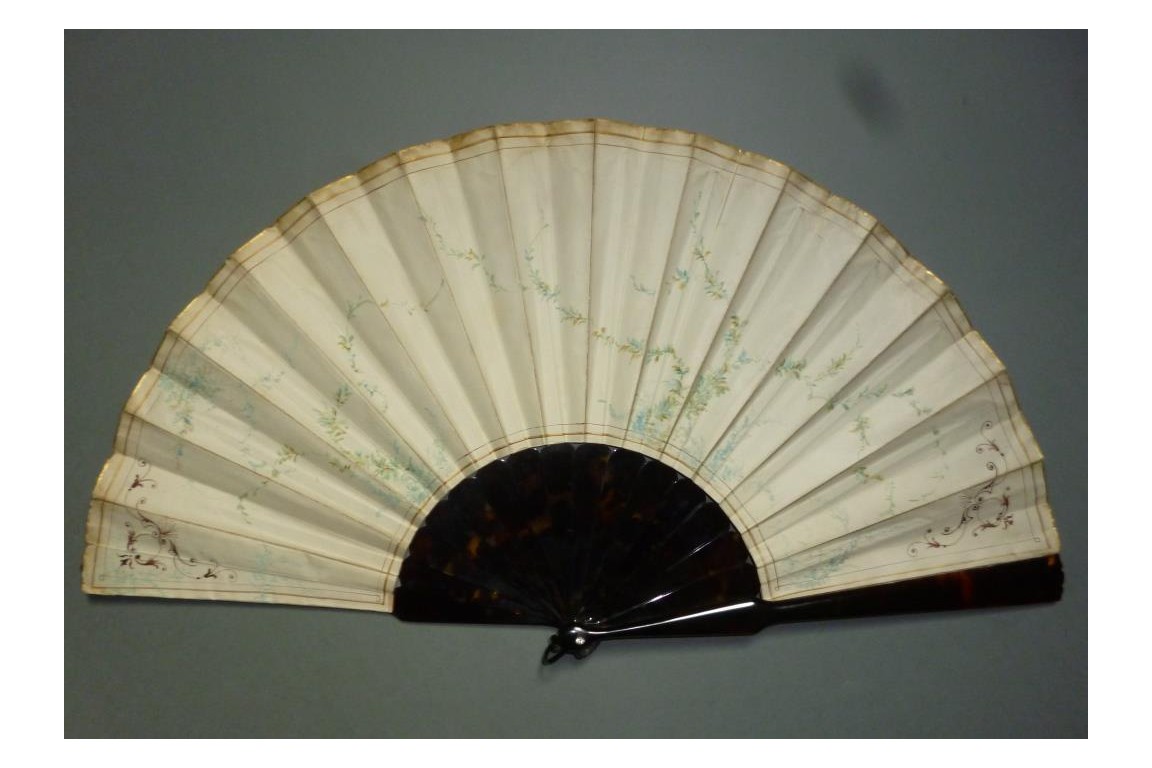 Fall at the castle, fan circa 1860-80