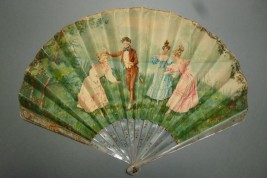 Blind man's buff of Belle Epoque, fan by Cosson and Duvelleroy, circa 1900