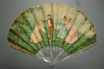 Blind man's buff of Belle Epoque, fan by Cosson and Duvelleroy, circa 1900