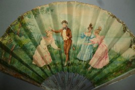 Blind man's buff of Belle Epoque, fan by Cosson and Duvelleroy, circa 1900