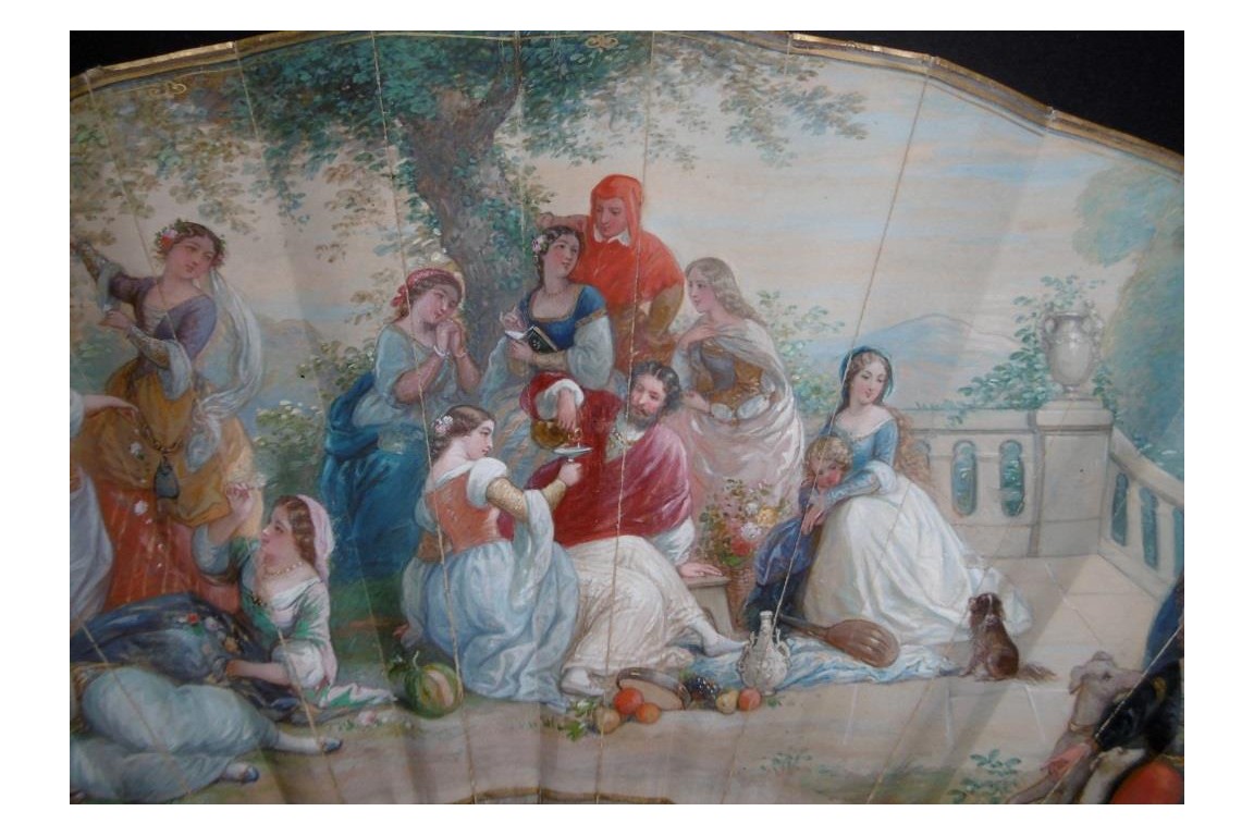 Douceur de vivre, éventail vers 1860-65