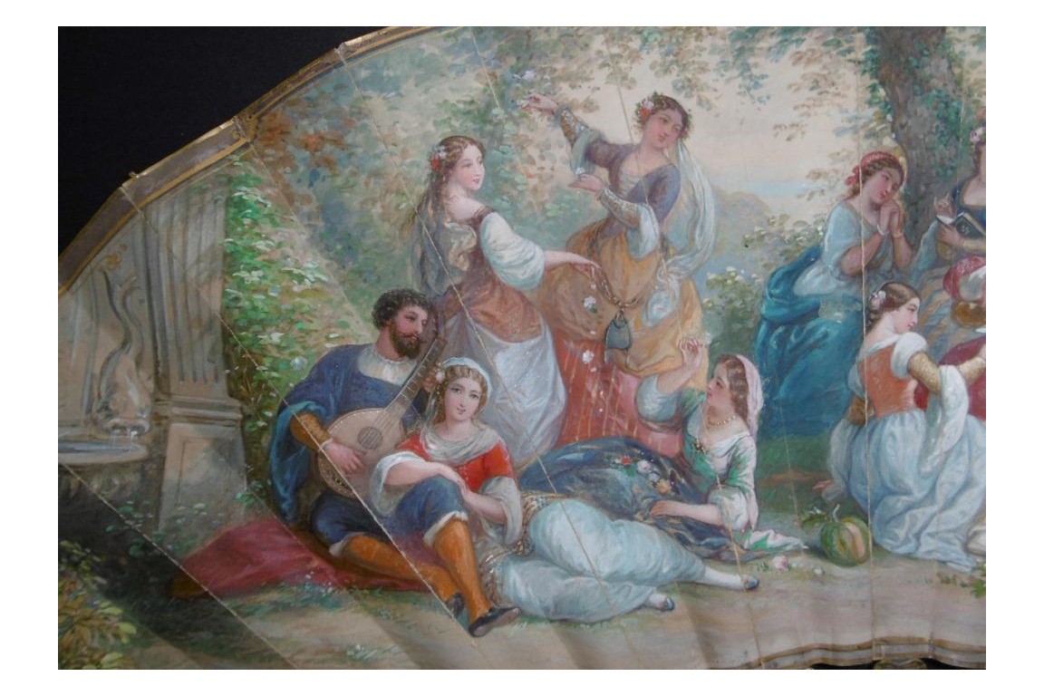 Douceur de vivre, éventail vers 1860-65