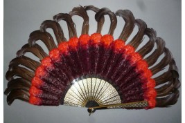 Black and red, feather fan, cica 1890