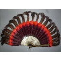 Black and red, feather fan, cica 1890