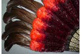 Black and red, feather fan, cica 1890