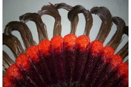 Black and red, feather fan, cica 1890
