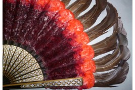Black and red, feather fan, cica 1890