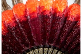Black and red, feather fan, cica 1890