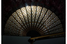 Black and red, feather fan, cica 1890