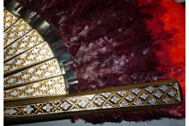 Black and red, feather fan, cica 1890
