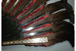 Black and red, feather fan, cica 1890