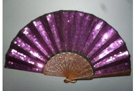 La vie en violet, éventail armure, vers 1900