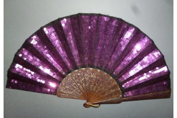 La vie en violet, éventail armure, vers 1900