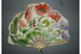 Poppies, art nouveau fan