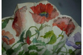 Poppies, art nouveau fan