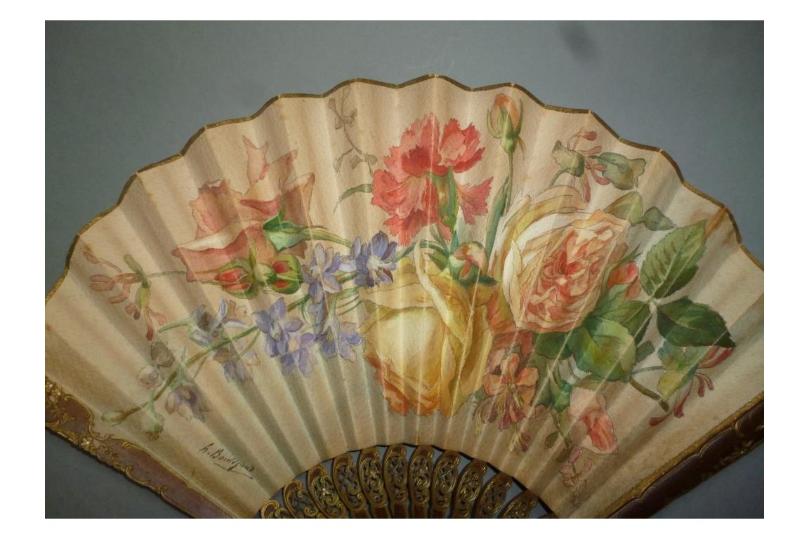 Un bouquet pour Duvelleroy, éventail vers 1900