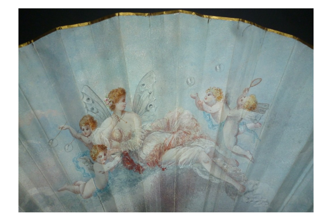 The bubble fairy, fan circa 1895