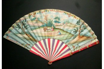 Cart and skittles, fan circa 1730-40