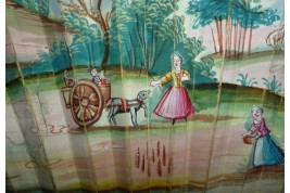 Cart and skittles, fan circa 1730-40