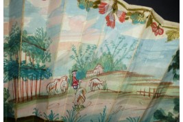 Cart and skittles, fan circa 1730-40