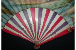 Cart and skittles, fan circa 1730-40
