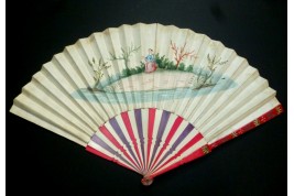 Cart and skittles, fan circa 1730-40