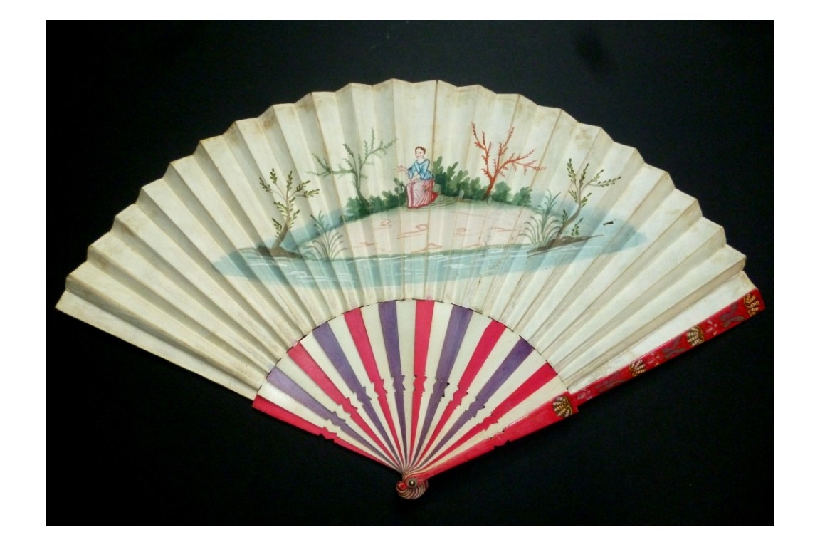 Cart and skittles, fan circa 1730-40