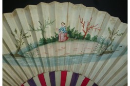 Cart and skittles, fan circa 1730-40