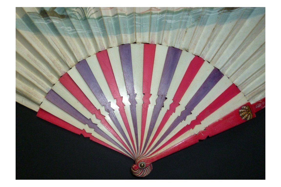 Cart and skittles, fan circa 1730-40