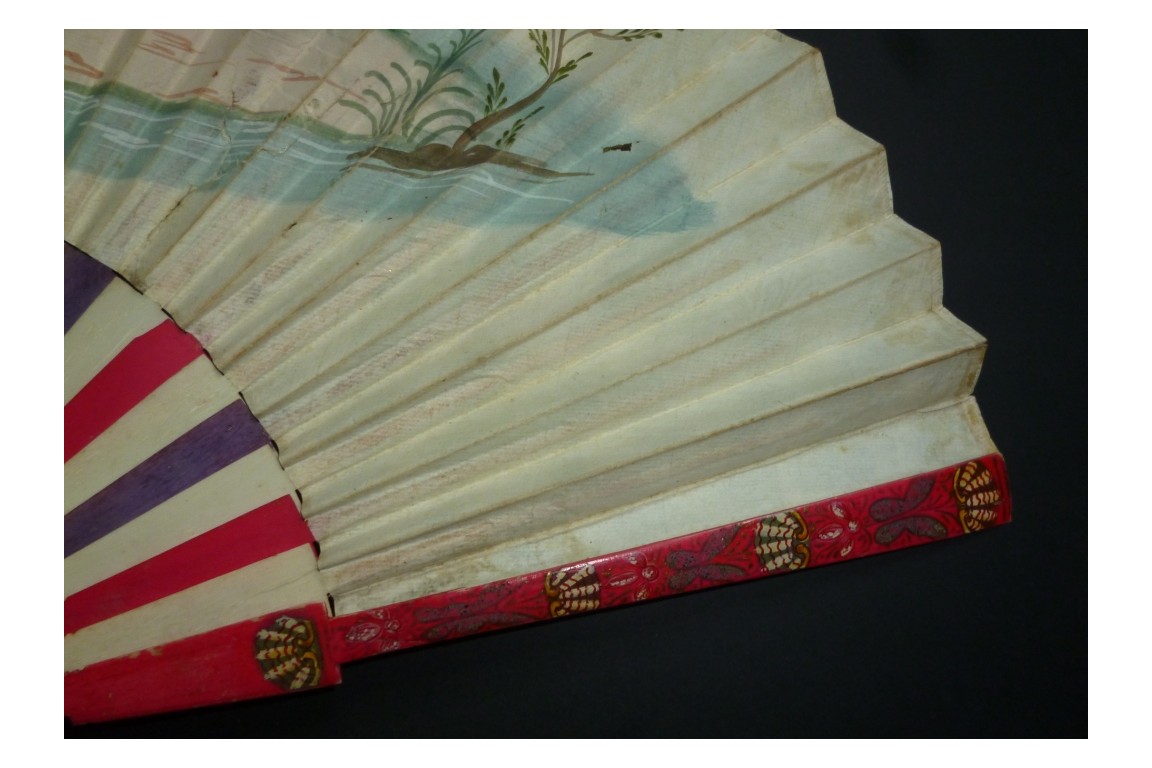 Cart and skittles, fan circa 1730-40