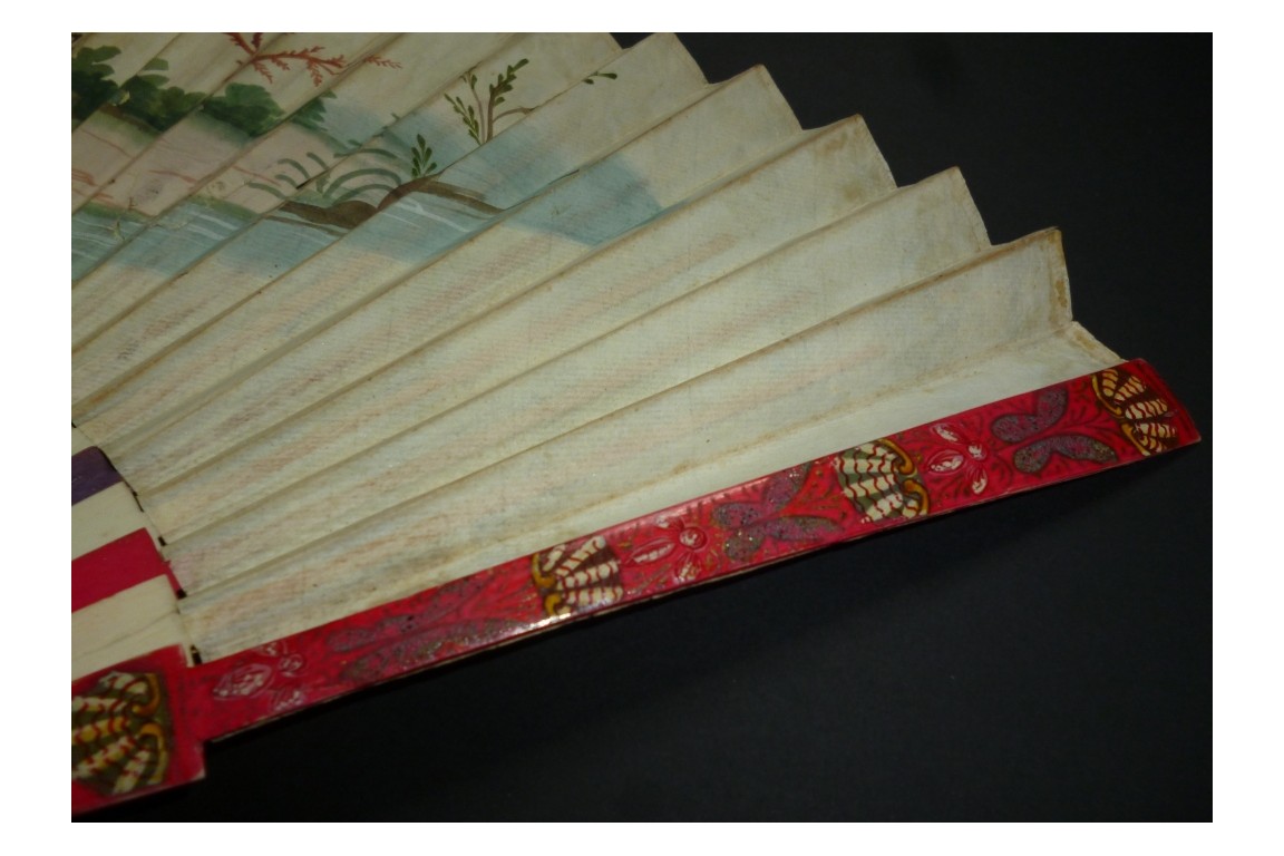 Cart and skittles, fan circa 1730-40