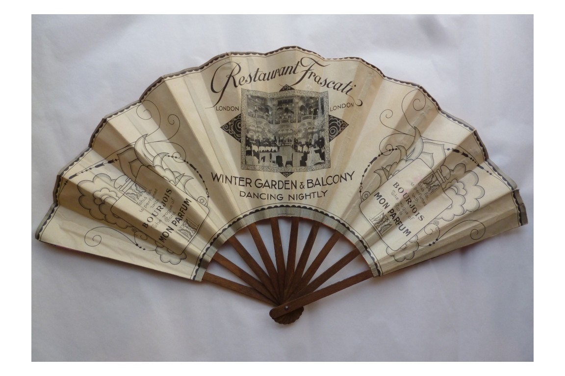 Bourjois, Mon Parfum & Restaurant Frascati, advertising fan, circa 1930