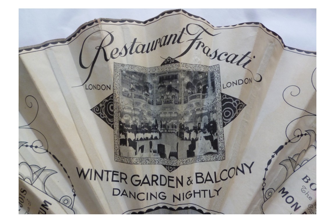 Bourjois, Mon Parfum & Restaurant Frascati, advertising fan, circa 1930