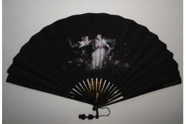 Nymph with flowers, fan circa 1885-90