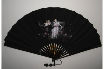 Nymph with flowers, fan circa 1885-90