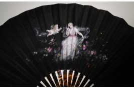 Nymph with flowers, fan circa 1885-90