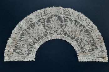 Lilac, Point de Gaze lace (2), fan leaf circa 1860