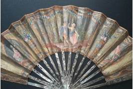 Le menuet, éventail pastiche XIXème siècle