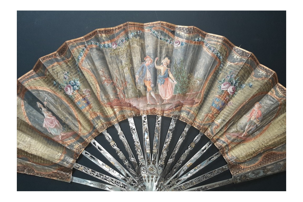 Le menuet, éventail pastiche XIXème siècle