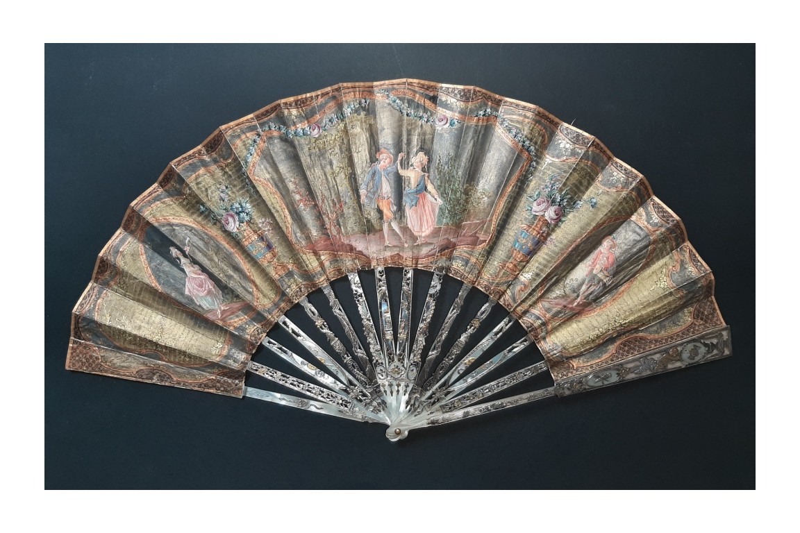 Le menuet, éventail pastiche XIXème siècle
