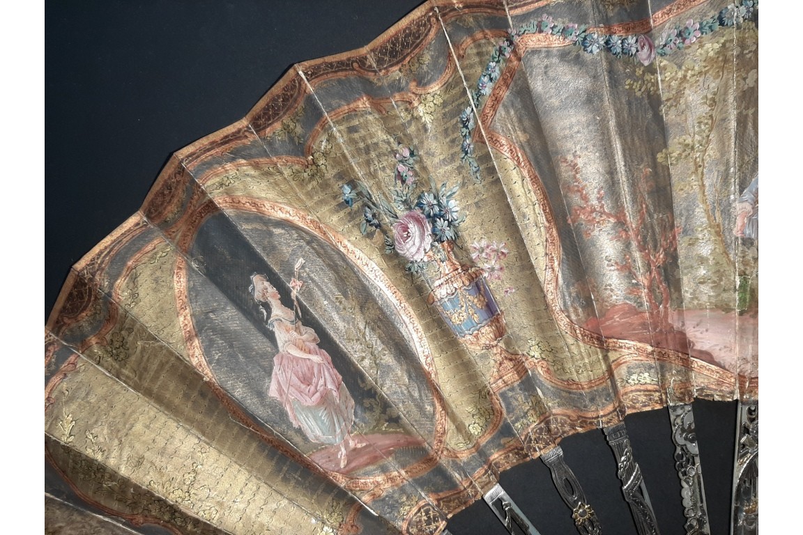 Le menuet, éventail pastiche XIXème siècle