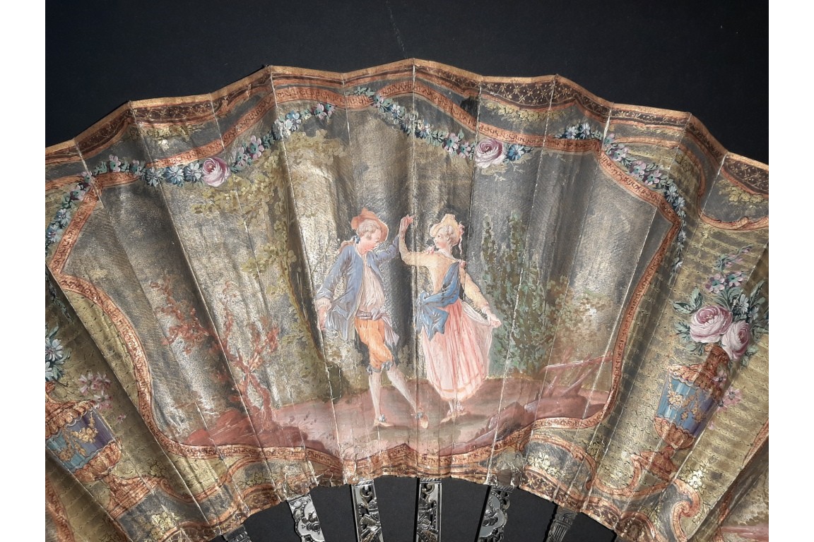 Le menuet, éventail pastiche XIXème siècle